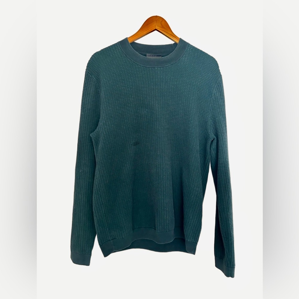 COS Forest Green Waffle Knit Cozy Sweater - Size M